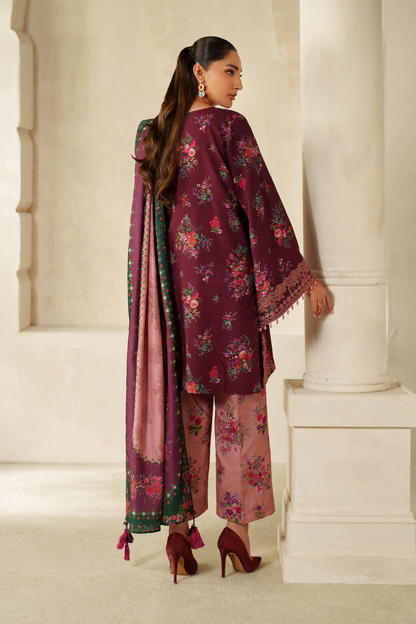 BAROQUEUNSTITCHED LAWN | D - 1875 MAROON
