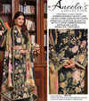 Aneelas Lawn Embroidered & Printed 3 Piece Dress - 1893 Black