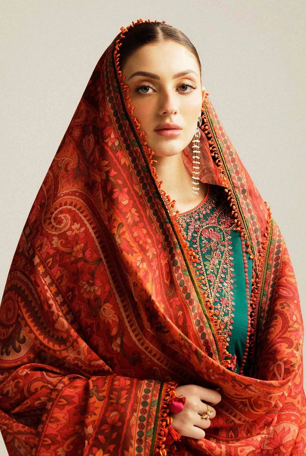 Hussain Rehar - Luxury Lawn Embroidered Unstitched 3 Piece - Marjaan - 1892