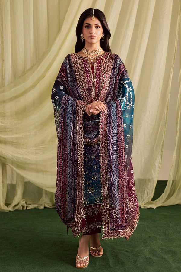 Nureh Luxury Lawn Embroidered 3 Pc Unstitched Collection JUGNI - 1900