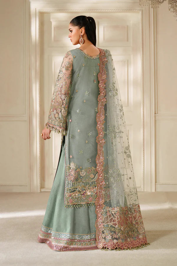 Baroque Net Hand Embellished & Embroidered 3 Piece Dress -1913