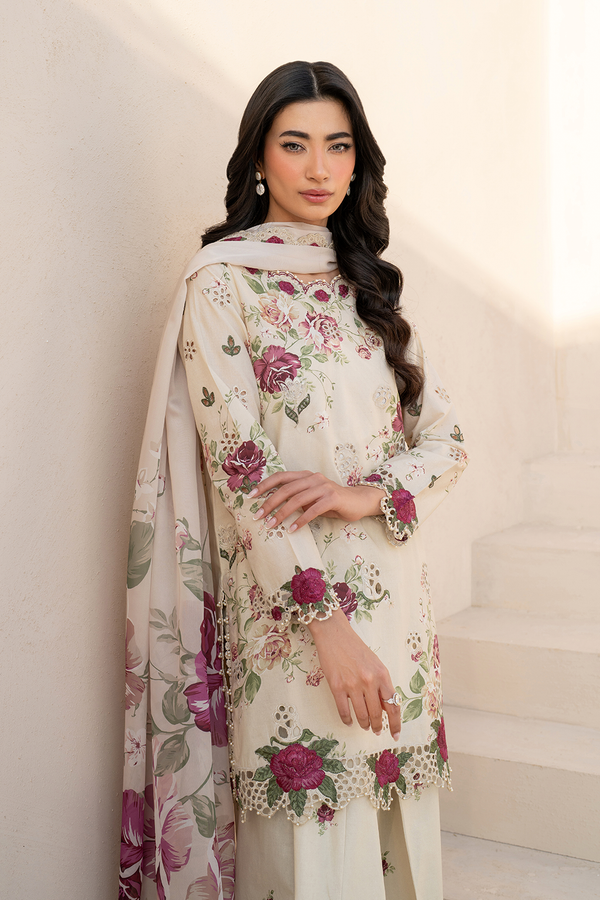 Iznik Embroidered Lawn Suit Unstitched 3 Piece IZ25FE EFL-05 - Summer Collection