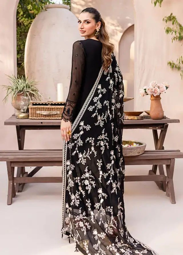 Azure Black Semi Pure Chiffon Formal Collection 3pc
