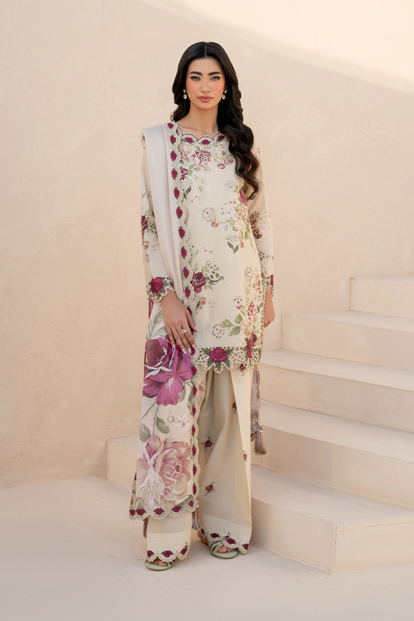 Iznik Embroidered Lawn Suit Unstitched 3 Piece IZ25FE EFL-05 - Summer Collection