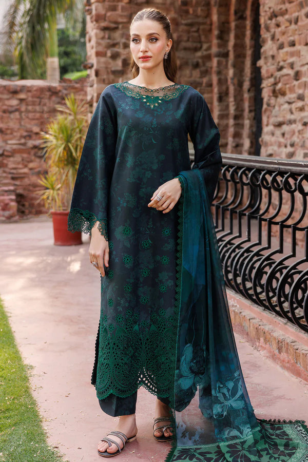 Farasha Lawn Embroidered & Printed 3 Piece Dress - 1917