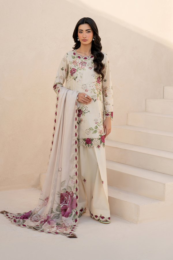 Iznik Embroidered Lawn Suit Unstitched 3 Piece IZ25FE EFL-05 - Summer Collection