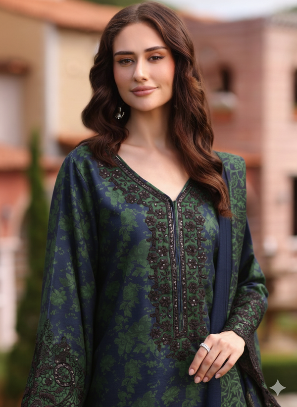 MOHAGNIUNSTITCHED LAWN | D - 1878 BLUE