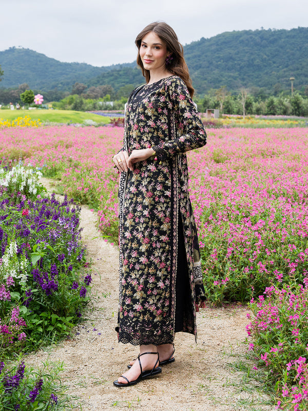 Izel Lawn Embroidered & Printed 3 Piece Dress - 1939
