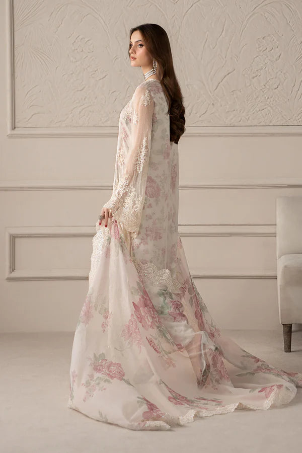 Maria B Chiffon Embrodiered & Digital Printed 4 Piece Dress - 1909