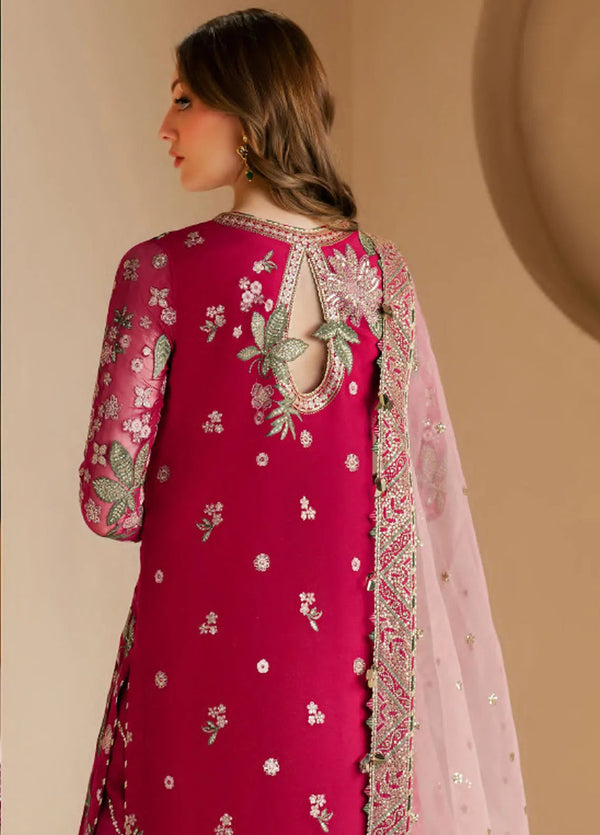 Jazmin Luxury Chiffon Unstitched 3 Pc Embroidered Collection WF-25-03 Rose Rediance D - 1835