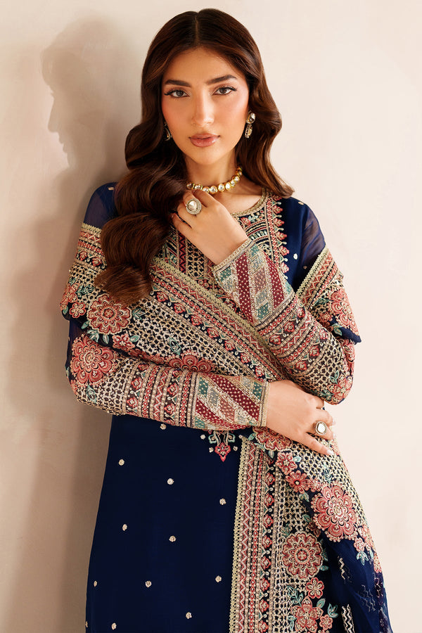 FARASHA NAVY LUX CHIFFON D - 1846