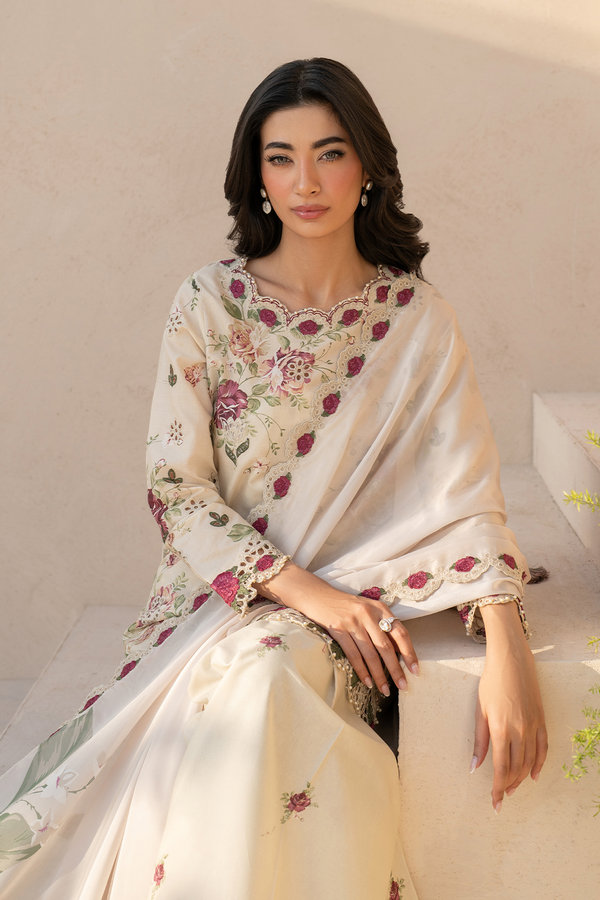 Iznik Embroidered Lawn Suit Unstitched 3 Piece IZ25FE EFL-05 - Summer Collection