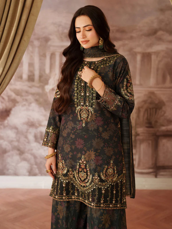 Mohagni Lawn Embroidered & Printed 3 Piece Dress - 1911