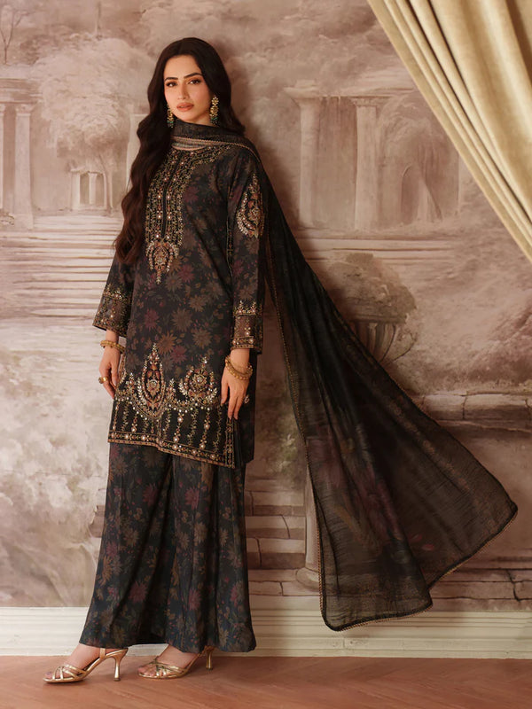 Mohagni Lawn Embroidered & Printed 3 Piece Dress - 1911