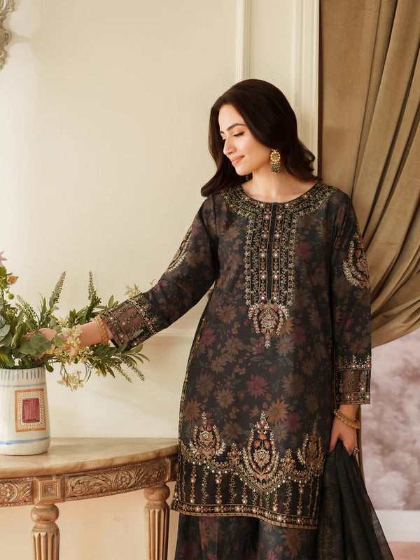 Mohagni Lawn Embroidered & Printed 3 Piece Dress - 1911
