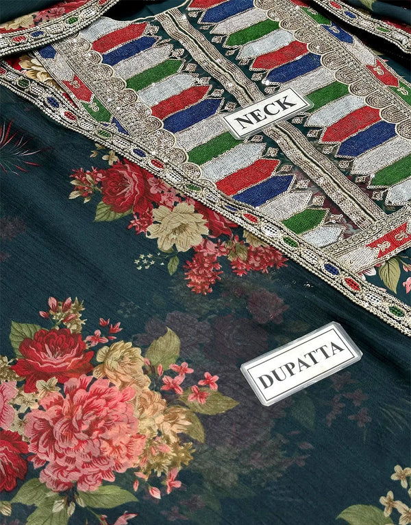 Sabyasachi Lawn Embroidered & Printed 3 Piece Dress - 1898