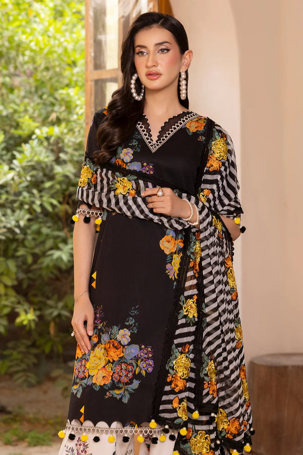 Charizma Lawn Embrodiered & Printed 3 Piece Dress - 1926