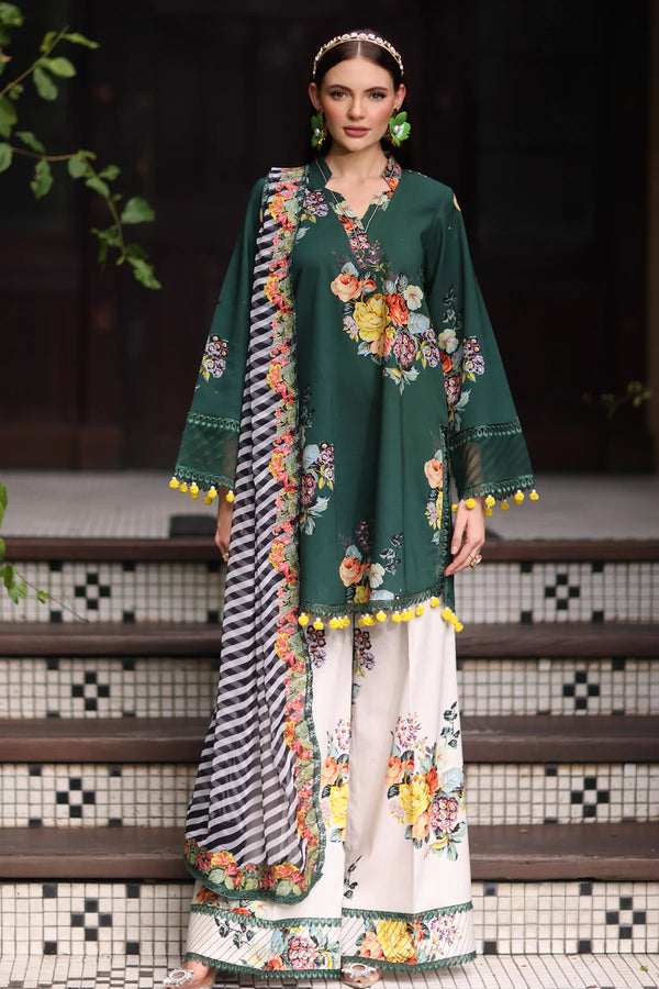 Charizma Lawn Embrodiered & Printed 3 Piece Dress - 1925