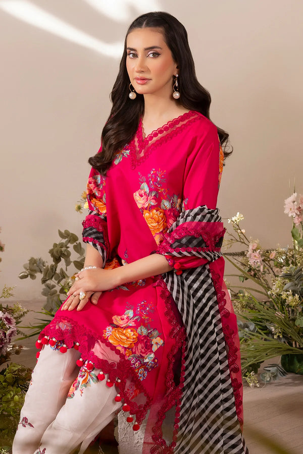 Charizma Lawn Embrodiered & Printed 3 Piece Dress - 1930