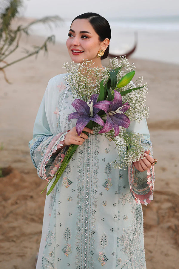 Qalamkar Sahil Embroidered Luxury Lawn Unstitched 3Pc Suit SA-05 AYRA - 1922