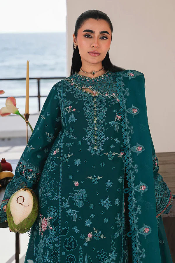 Qalamkar Lawn Embroidered Luxury 3 Piece Dress - 1923