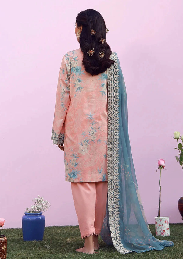 Maria.B Lawn Embrodiered & Printed 3 Piece Dress - 1951