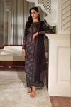 Iznik Luxury Printed & Embroidered Unstitched Lawn Suit - 1906 Black