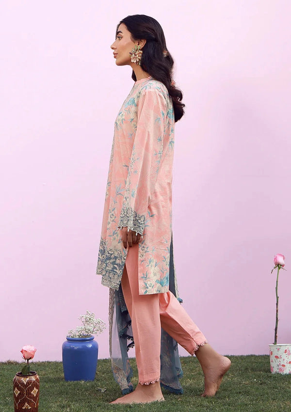 Maria.B Lawn Embrodiered & Printed 3 Piece Dress - 1951