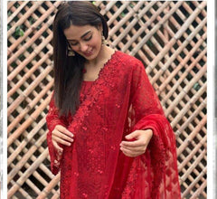 Iqra Aziz Luxuxy Net Dress   Design No : 1058