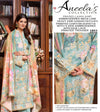 Aneelas Lawn Embroidered & Printed 3 Piece Dress - 1893 GREEN