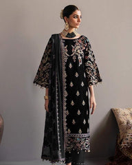 Eman Adeel Formal Velvet  Dress   Design No : 1636 BLACK