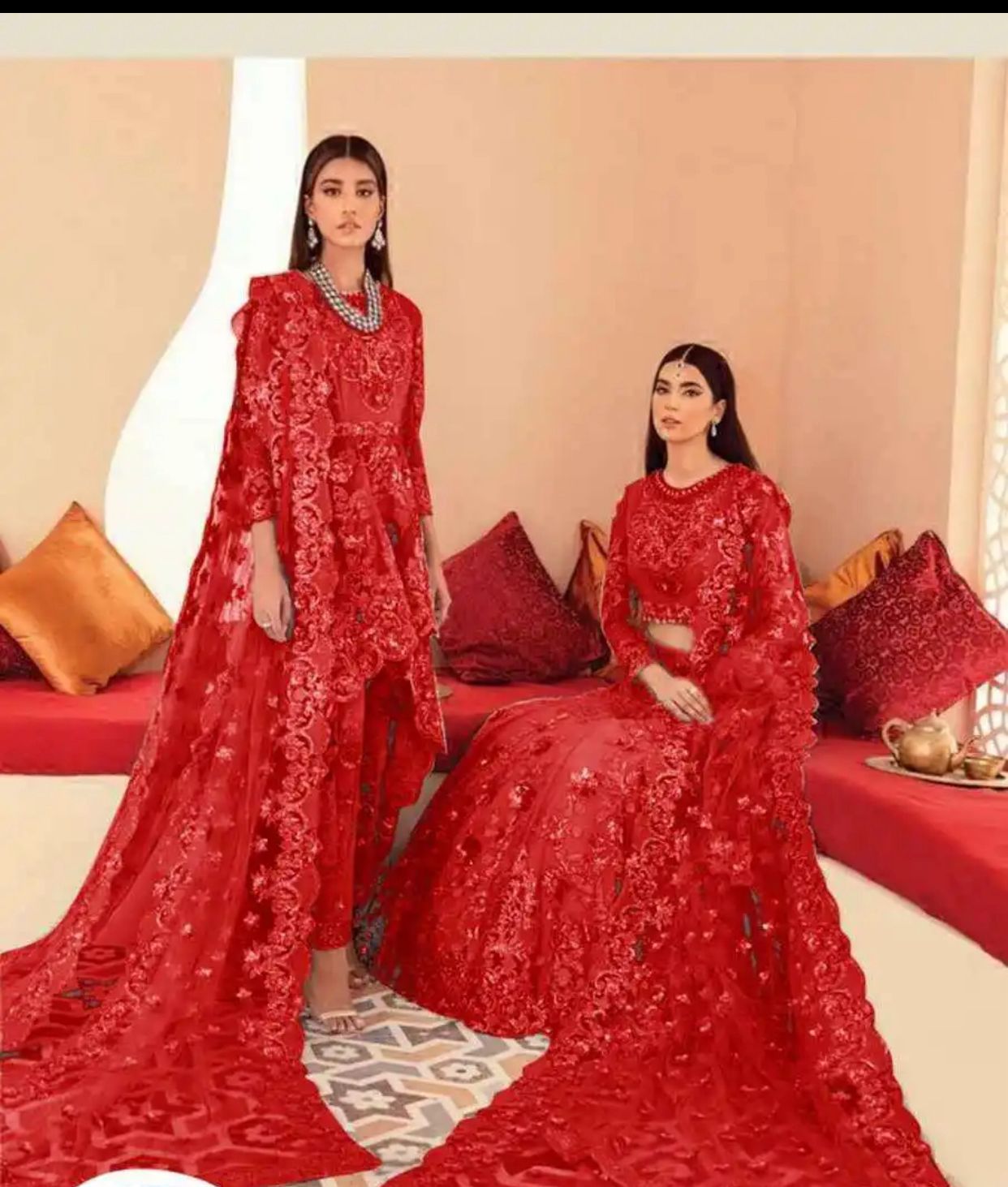 Mexy Design Imrozia Formal Net Mexy Design No : 1602 RED – Eastern Fashion