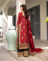 Asim Jofa Formal Chiffon Red N Black