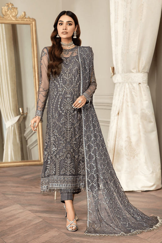 Zarif Formal Net Dress( Unstitched )   Design No : 1635