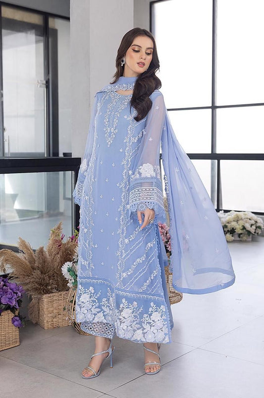Azure Formal Chiffon Dress Design No : 1538