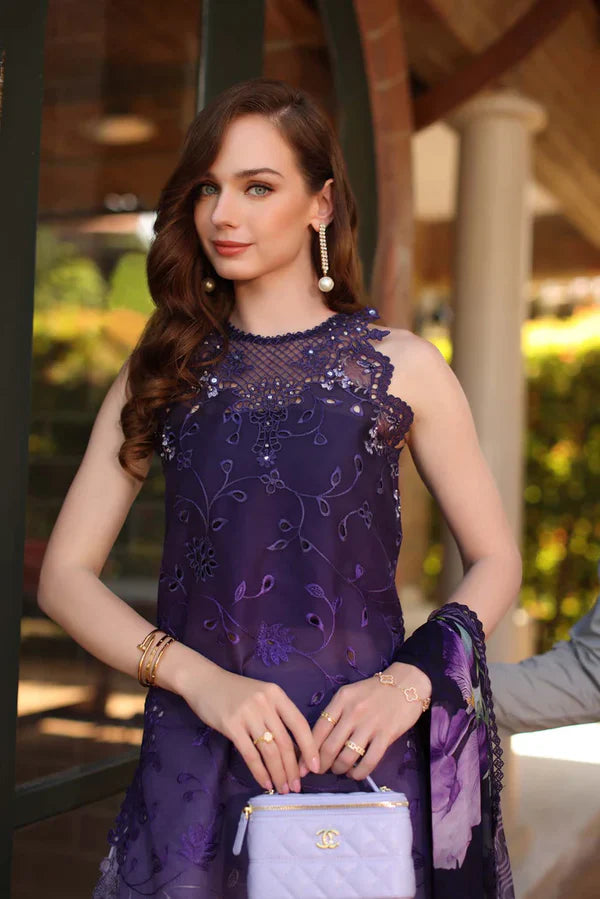 Noor by Sadia Asad Lawn Embroidered & Printed 3 Piece Dress - 1954