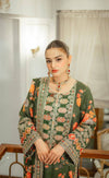 Aneelas Silk Dress Embroidered 3 Piece Unstitched LUX-15 (Green)