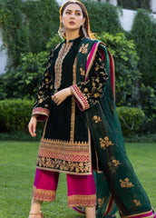 Zainab Chottani Formal Velvet  Dress   Design No : 1518