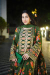 Aneelas Silk Dress Embroidered 3 Piece Unstitched LUX-15 (Green)