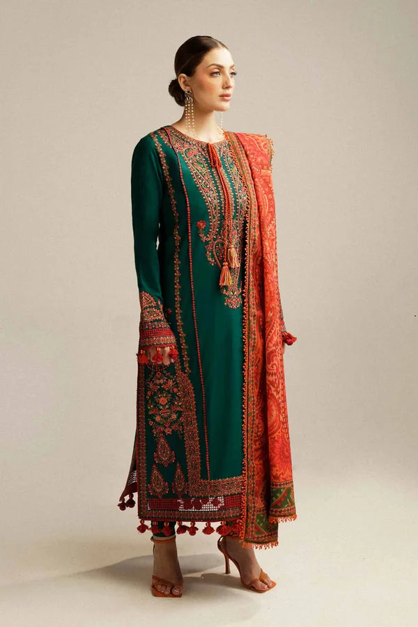 Hussain Rehar - Luxury Lawn Embroidered Unstitched 3 Piece - Marjaan - 1892