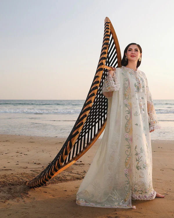 Qalamkar Luxury Lawn Embroidered 3 Piece Unstitched SA-10 ILARA - 1919