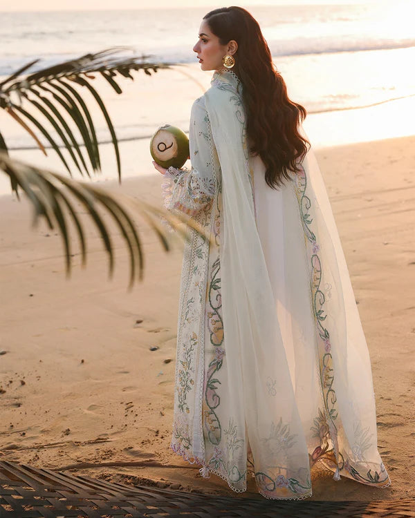 Qalamkar Luxury Lawn Embroidered 3 Piece Unstitched SA-10 ILARA - 1919