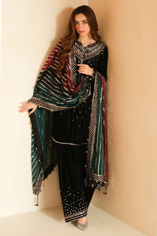 JAZMIN EMBROIDERED VELVET FORMAL VF-2037