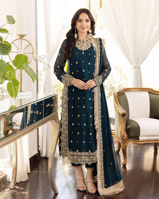 Asim Jofa Luxuxy Chiffon Dress Design No : 1502