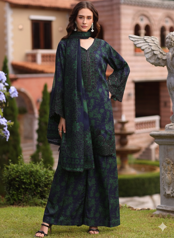 MOHAGNIUNSTITCHED LAWN | D - 1878 BLUE