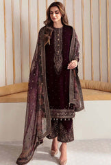 Jazmine - 3PC Velvet Embroidered Suit