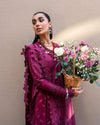 1771 Qalamkar Chikankari Lawn Suits Unstitched 3 Piece QLM25SL FK-11 Violet - Summer Collection