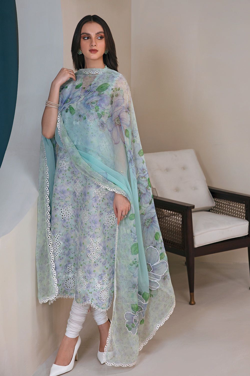  Baroque Lawn Dress - Design No: SB-CK-24 - Eastern Fashion