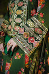 Aneelas Silk Dress Embroidered 3 Piece Unstitched LUX-15 (Green)