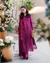 1771 Qalamkar Chikankari Lawn Suits Unstitched 3 Piece QLM25SL FK-11 Violet - Summer Collection